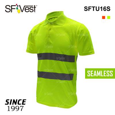 Workplacle custom high visibility protect clothing new style safety reflective seamless polo shirt